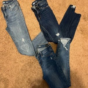 Old navy jeans. Ballerina skinny fit. 2 pair are size 14, other pair size 12.